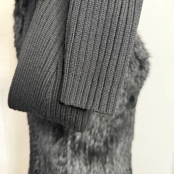 Gianni Versace Versus Rabbit Fur Knit Wool Sweater Black Cardigan IT 42 US 6 - Picture 8 of 15